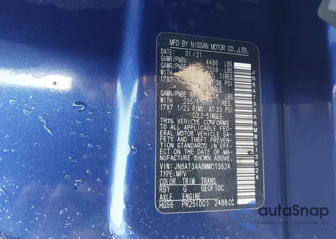 2021 Nissan Rogue S Fwd from USA, damaged, VIN JN8AT3AA8MW013624